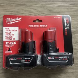Milwaukee M12 12-Volt Lithium-Ion XC Extended Capacity 4.0 Ah Battery Pack (2-Pack