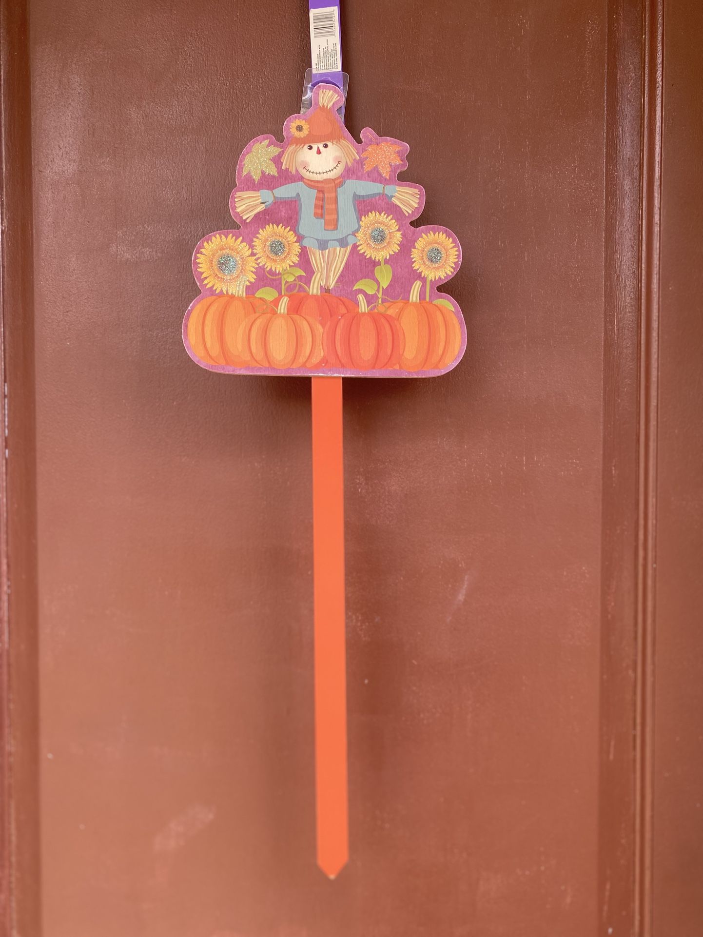 Fall Scarecrow And Pumpkin Yard Stake 22”