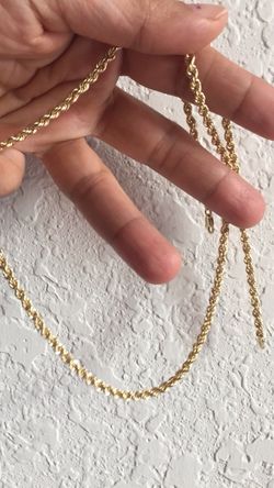 Real gold necklace rope chain style 10k