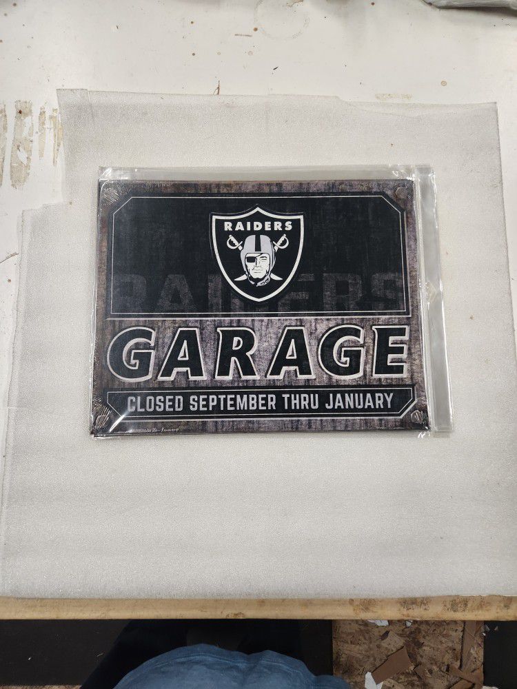 Oakland Las Vegas Los Angeles Raiders Garage Football Metal Sign 