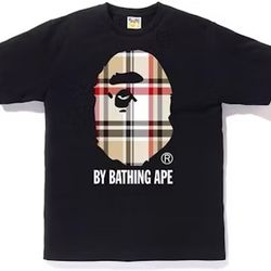 Black Burberry Bape T-Shirt Size M
