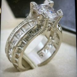 Sterling silver white Sapphire gorgeous Ring-6