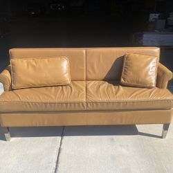Refurbished Brown Leather Sofa 6 available 