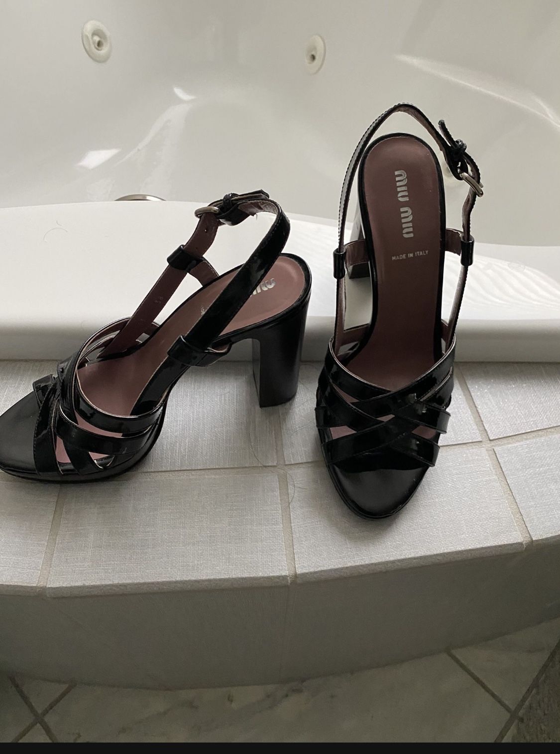 New! Black Mui Mui Heels
