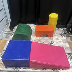 5-Piece Kids Climb & Crawl Soft Foam Block Playset Structures, Child Development