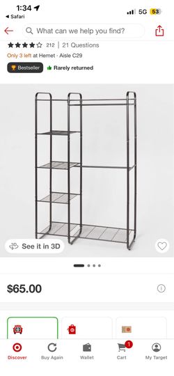 Metal closet rack