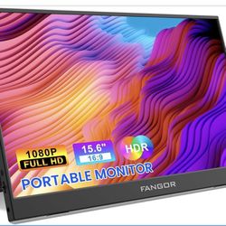 Portable screen, 15.6" FHD 1080P Travel screen for Laptop, Ultra-Slim HDR IPS Computer Gaming Display, USB-C HDMI Screen Extender with Smart Cover for