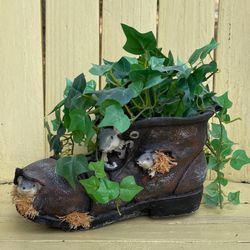 Resin Mice Boot Shoe Plant Flower Pot Outdoor Garden Courtyard Balcony Home Decor