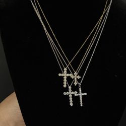 14k natural VS1 big diamond cross charm each is different price