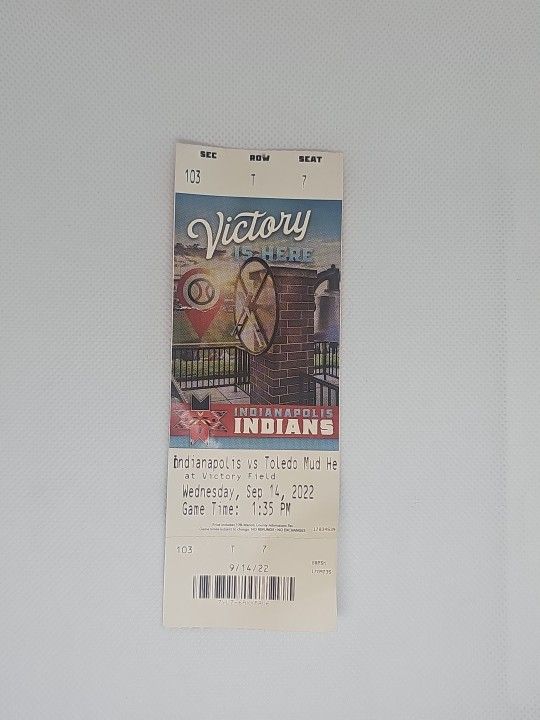 Indianapolis Indians vs Toledo at Victoria Field Wednesday, Sep 14, 2022 1:25 PM