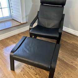 Ikea Poang armchair and Ottoman