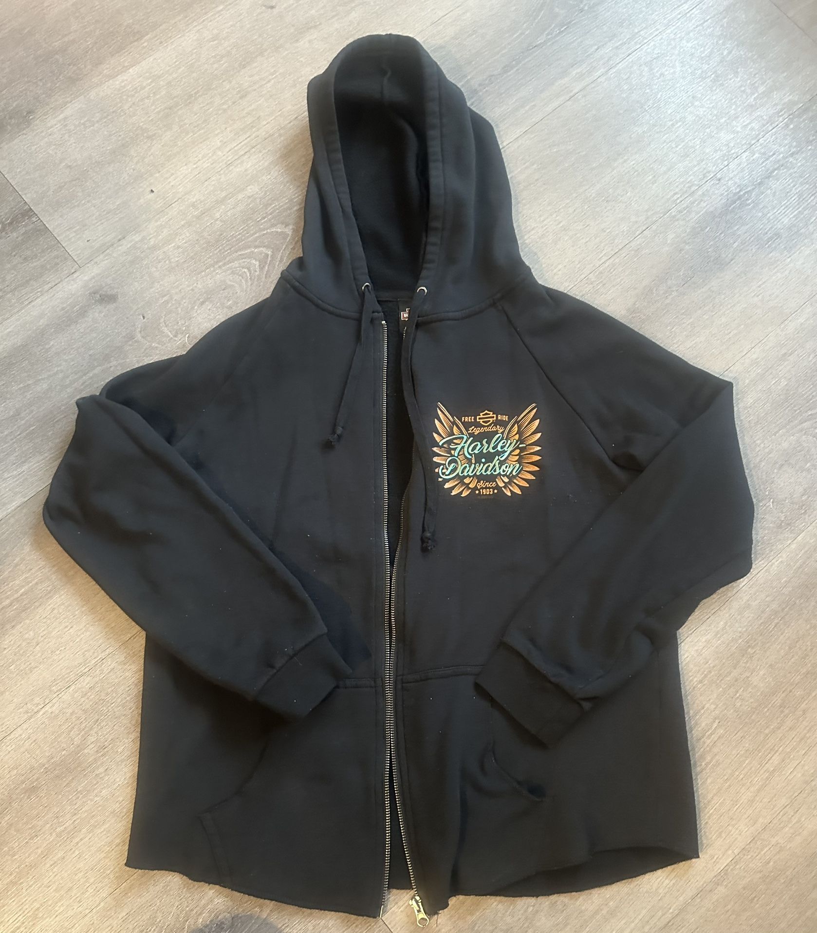 Harley Davidson Black zip up jacket with Logo