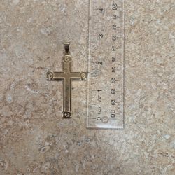 14k Yellow Gold Cross Pendant 2.75"