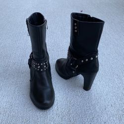 Ladies Leather Motorcycle Boots
