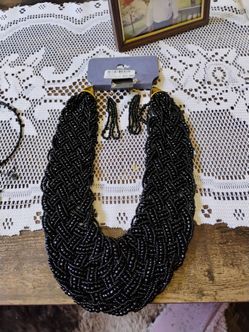 Black bead necklace