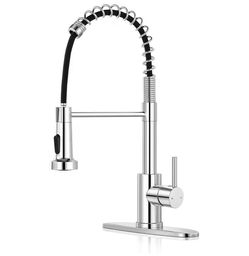 Kitchen Faucet with Pull Down Sprayer Chrome 2-Mode Sprayer, high arc Spout, 304 SS