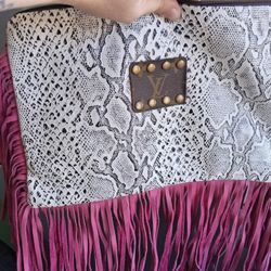 Leather Fringe Wristlet