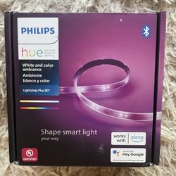 Philips Hue Indoor 6-Foot Smart LED Light Strip Plus Base Kit - Color-Changing Single Color Effect - 1 Pack - Control with Hue App - Works with Alexa,