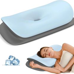 new Cervical Neck Pillow for Pain Relief - Pillow for Neck Support Sleeping for Side, Back & Stomach Sleepers, Ergonomic Memory Foam Contour Pillows w