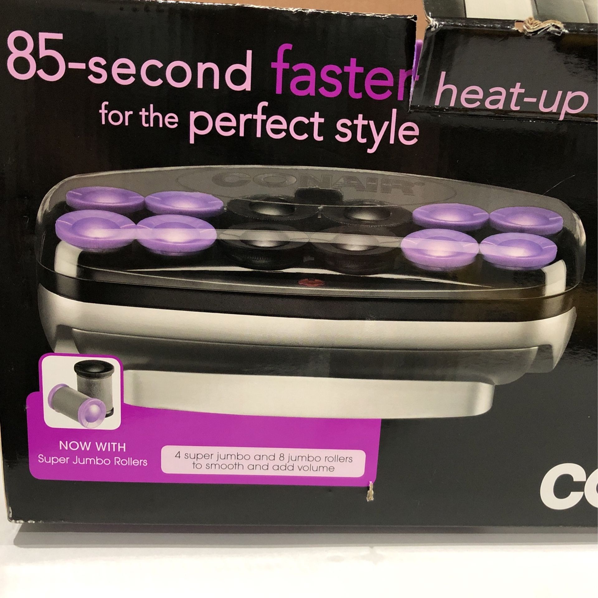 Conair Xtreme Instant Heat Ceramic Hot Rollers Bonus Super Clips Include, Purple, 1 Count