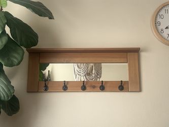 36” wall mount coat rack with mirror