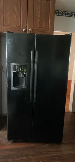 Black Side-by-Side Refrigerator with Ice Maker