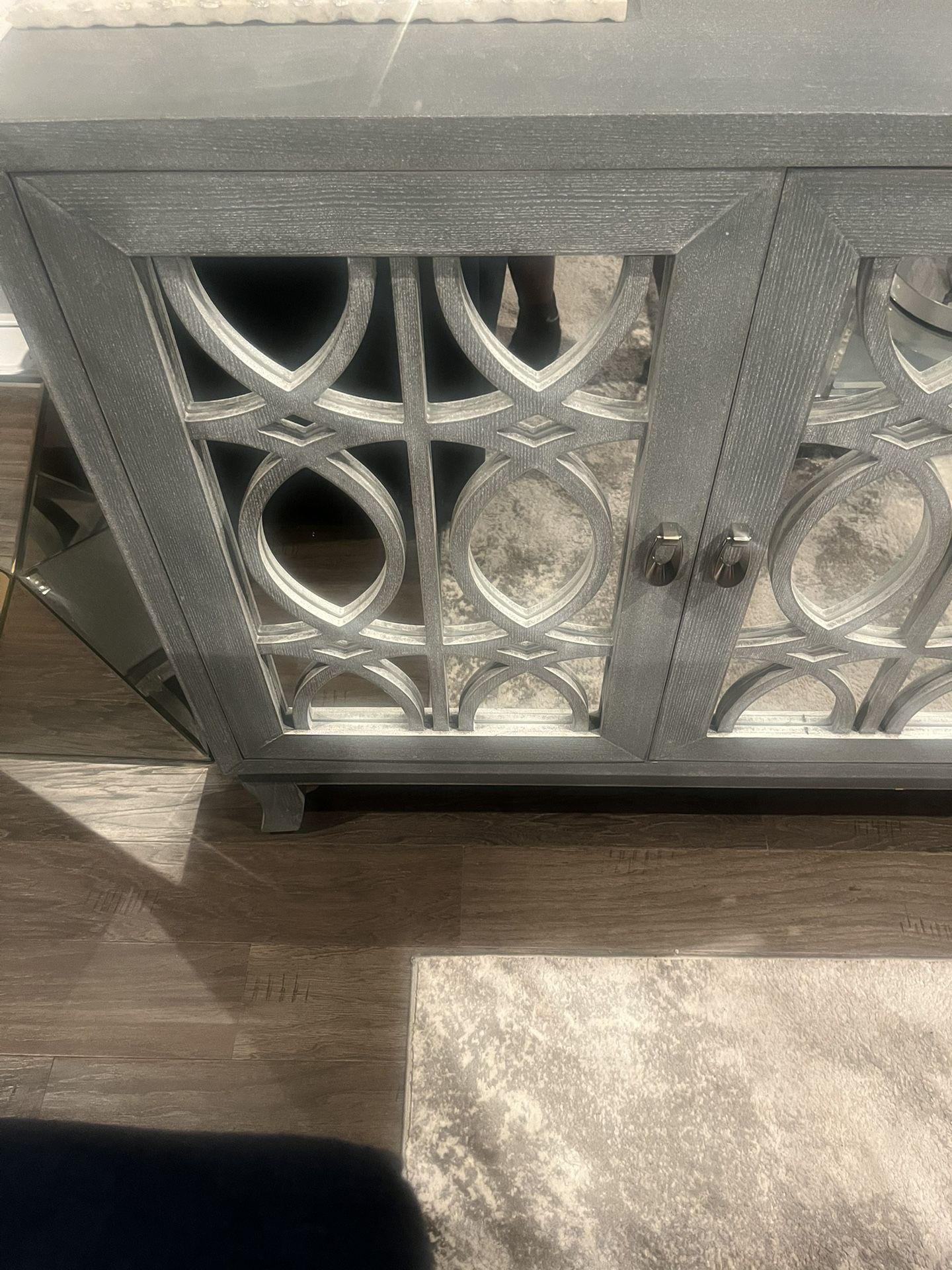 72 Inch TV Stand With Glass Mirror