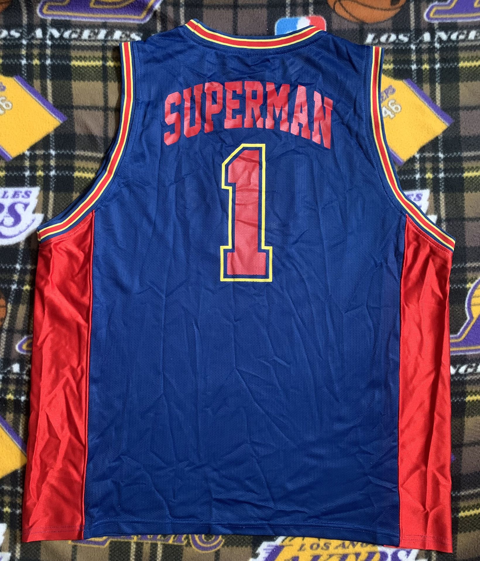Rare Vintage Official Superman #1 Basketball Jersey Sz 2xl