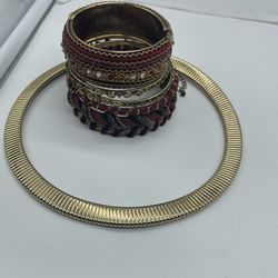 necklace and bracelets