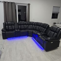 Power Recliner Sectional Sofa 