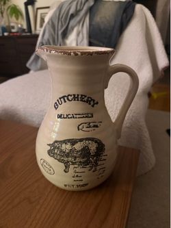 Farmhouse Butcher Delicatessen Vase Pitcher