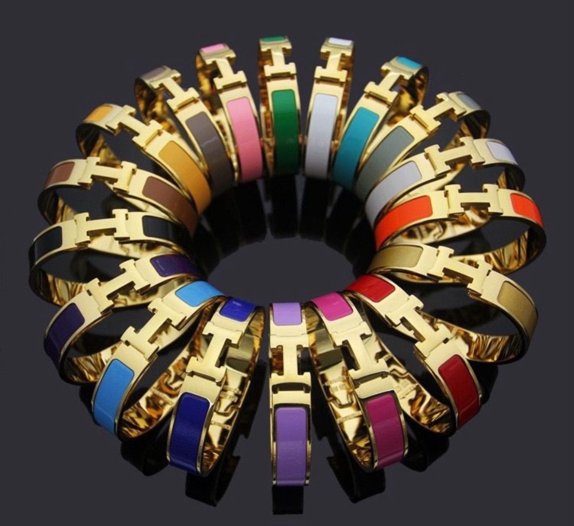 Gold Plated- Stainless steel H Bracelet