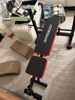 OPPSDECOR Adjustable Weight Bench with Barbell Rack – Home Gym