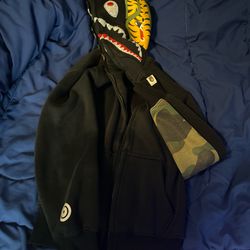 Bape camo sleeve full zip up hoodie