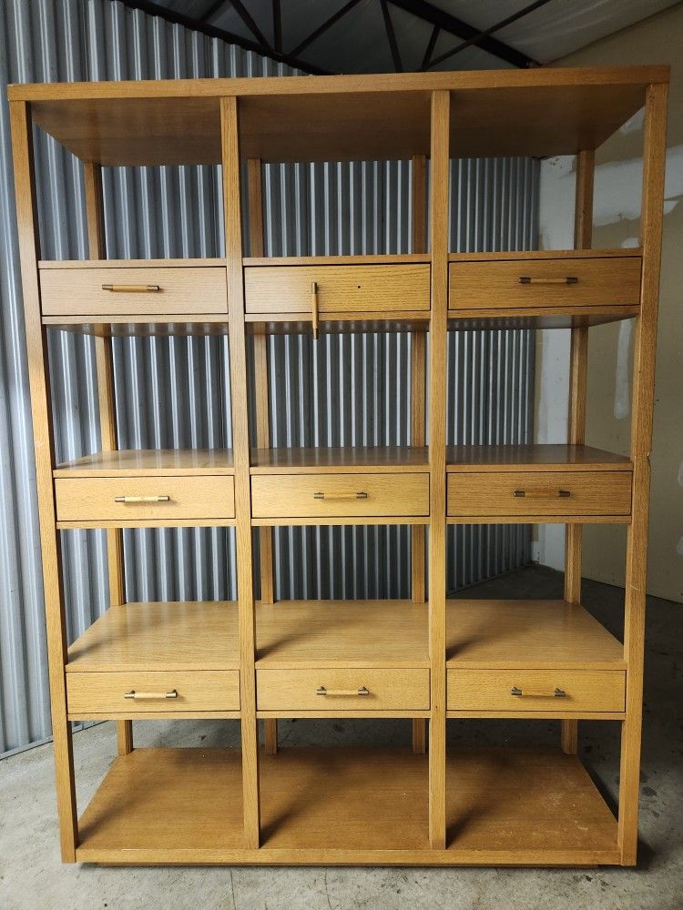 Solid Wood Bookshelves + Drawers