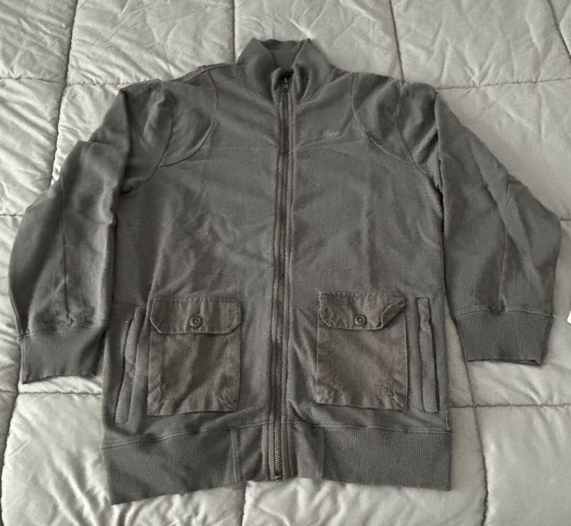 VINTAGE CAFFEINE GRAY ZIP UP JACKET WITH POCKETS XL NEW WITH TAGS