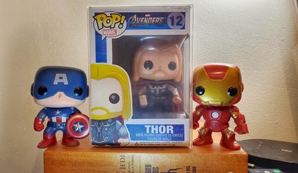 Funko Pop Captain America #10, Thor #12, Iron Man Mark VII #11 Vaulted, Rare funkos