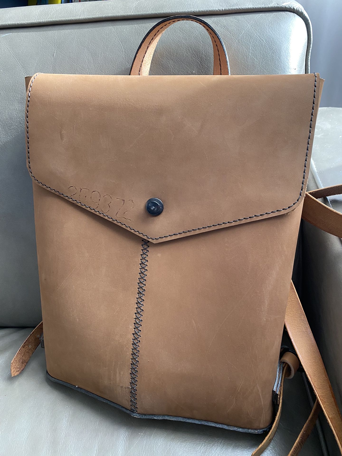 Slim Leather Backpack