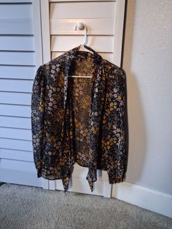 Floral Sheer Long Sleeve Blouse