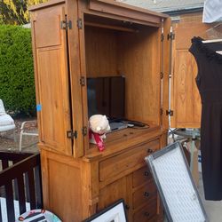 Dresser Nightstand TV Dvd Player