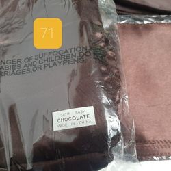 Chocolate Satin Sashes ~ appoximately 6" x 108" ~  Lot of 71  ~ ranjacuj