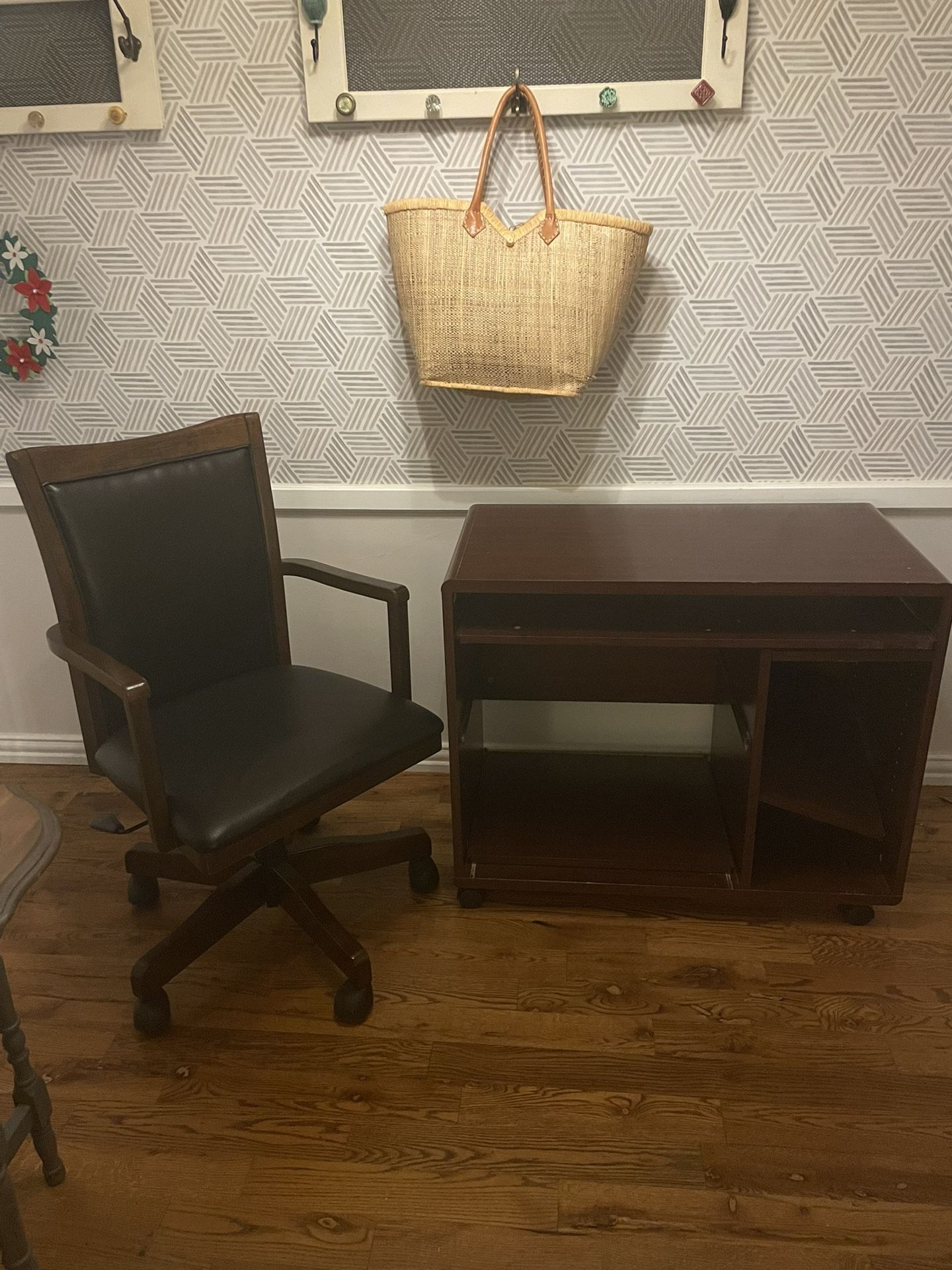 Wood Desk and Chair