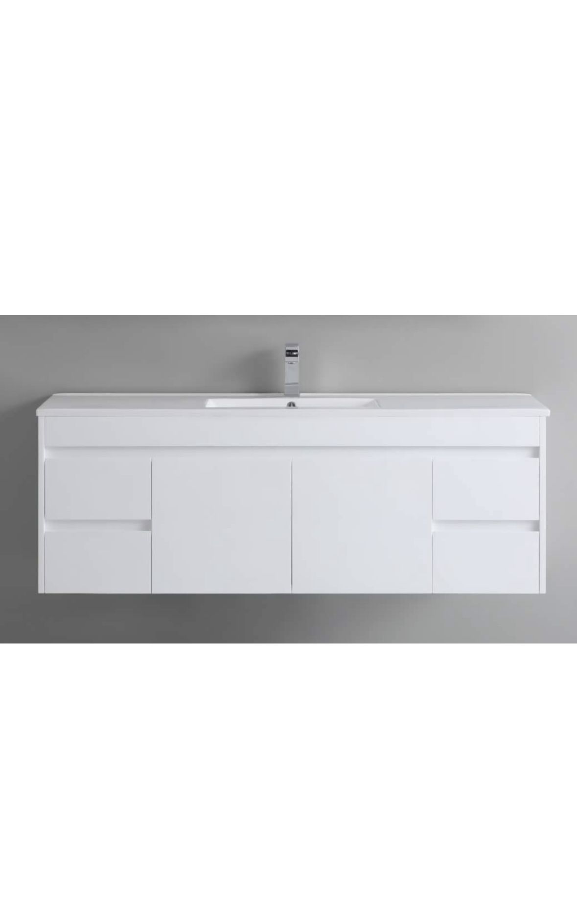 END OF YEAR SALE ~ Modern Floating PVC Vanity - 60 inches