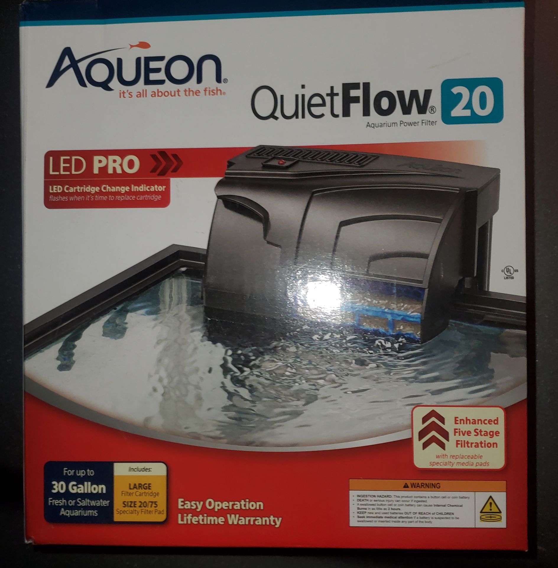 Aqueon Quiet Flow 20 LED Pro Aquarium Fish Tank Filter