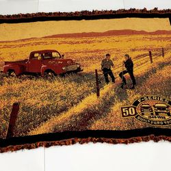 Ford F150 50th Year Anniversary Truck F-Series Tapestry Afhgan Throw Blanket with Fringe
 42in x 58in 