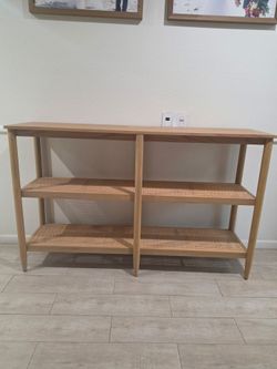 Magnolia Hearth & Hand Wood & Cane Bookcase