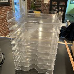 Clear Plastic Stacking Organizer Trays