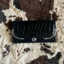 Black leather Brighton clutch