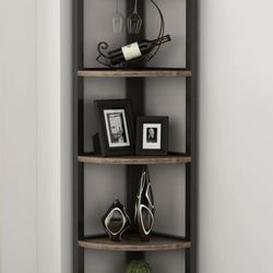 Steel And Wood Corner Shelf 