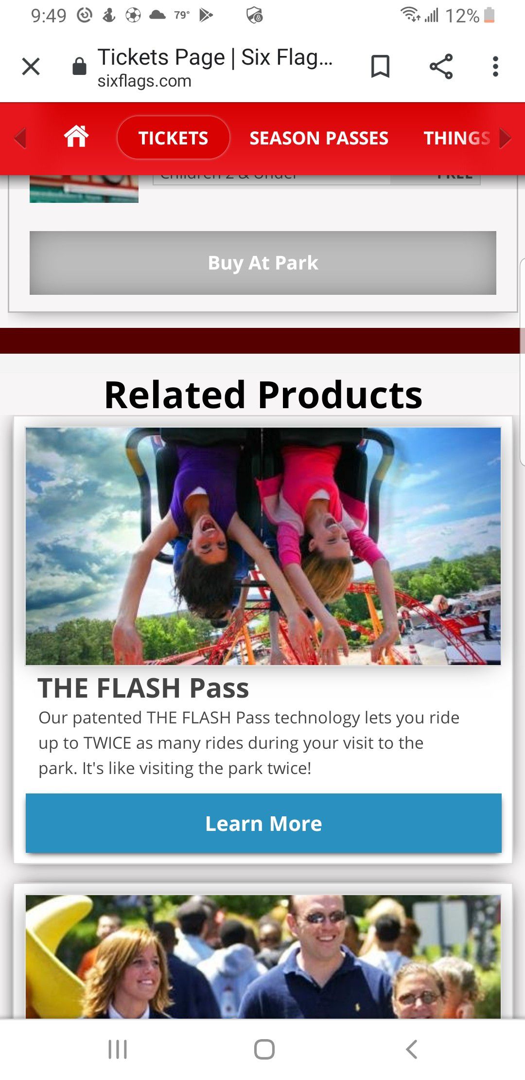 2 six flags tickets for sale